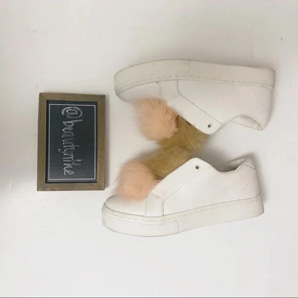 Sam Edelman faux fur pom pom sneakers - Picture 4 of 9